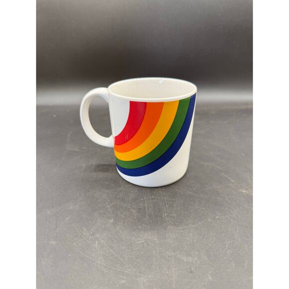 Vintage Rainbow Mug 1980s Ceramic Coffee Mug Pride Made in Korea - Picture 2 of 8